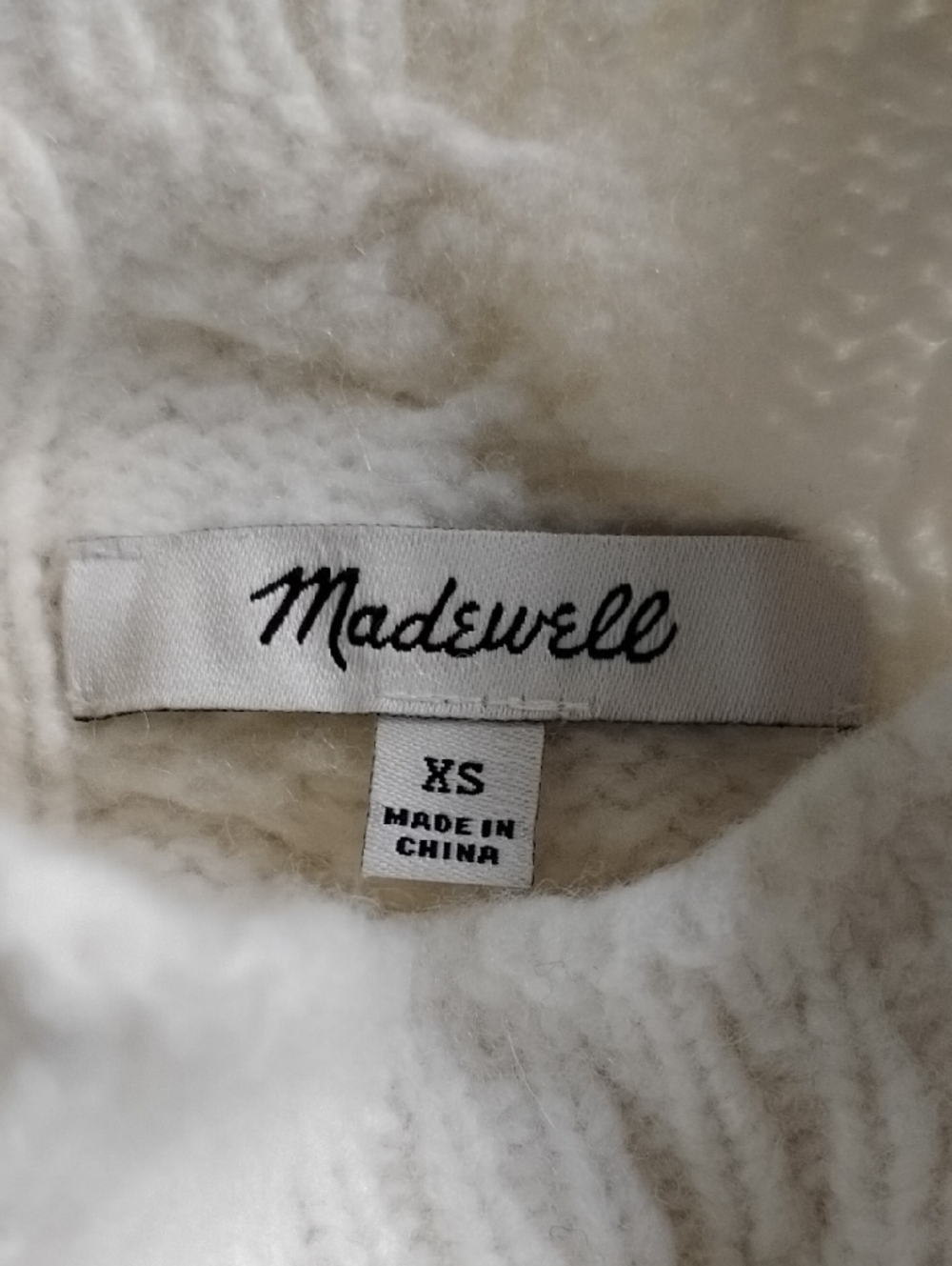 Grenville Cableknit Mockneck Alpaca Wool Oversized Sweater XS Antique Cream - Picture 6 of 10